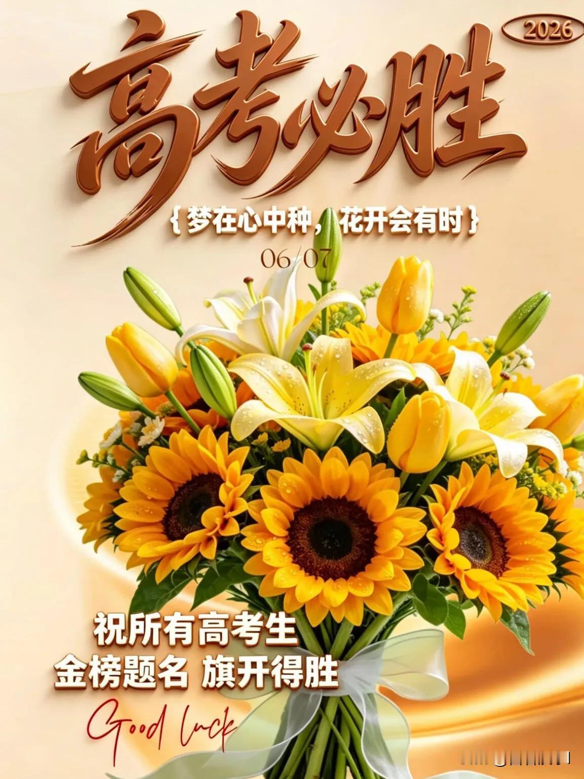 少年自有凌云志，不负韶华行且知，高考大捷！