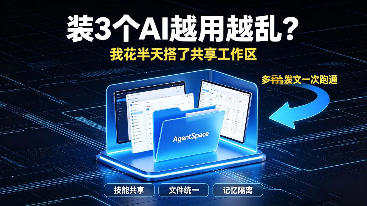 亲测好使！3个AI助手共用一套技能，零代码半天搞定，多平台发文直接复用
 
做自