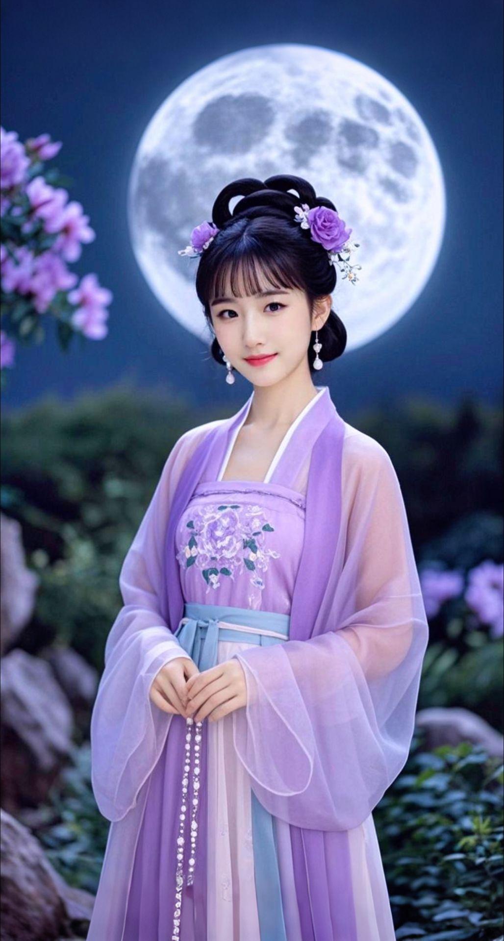 AI扩图 AI月下定妆