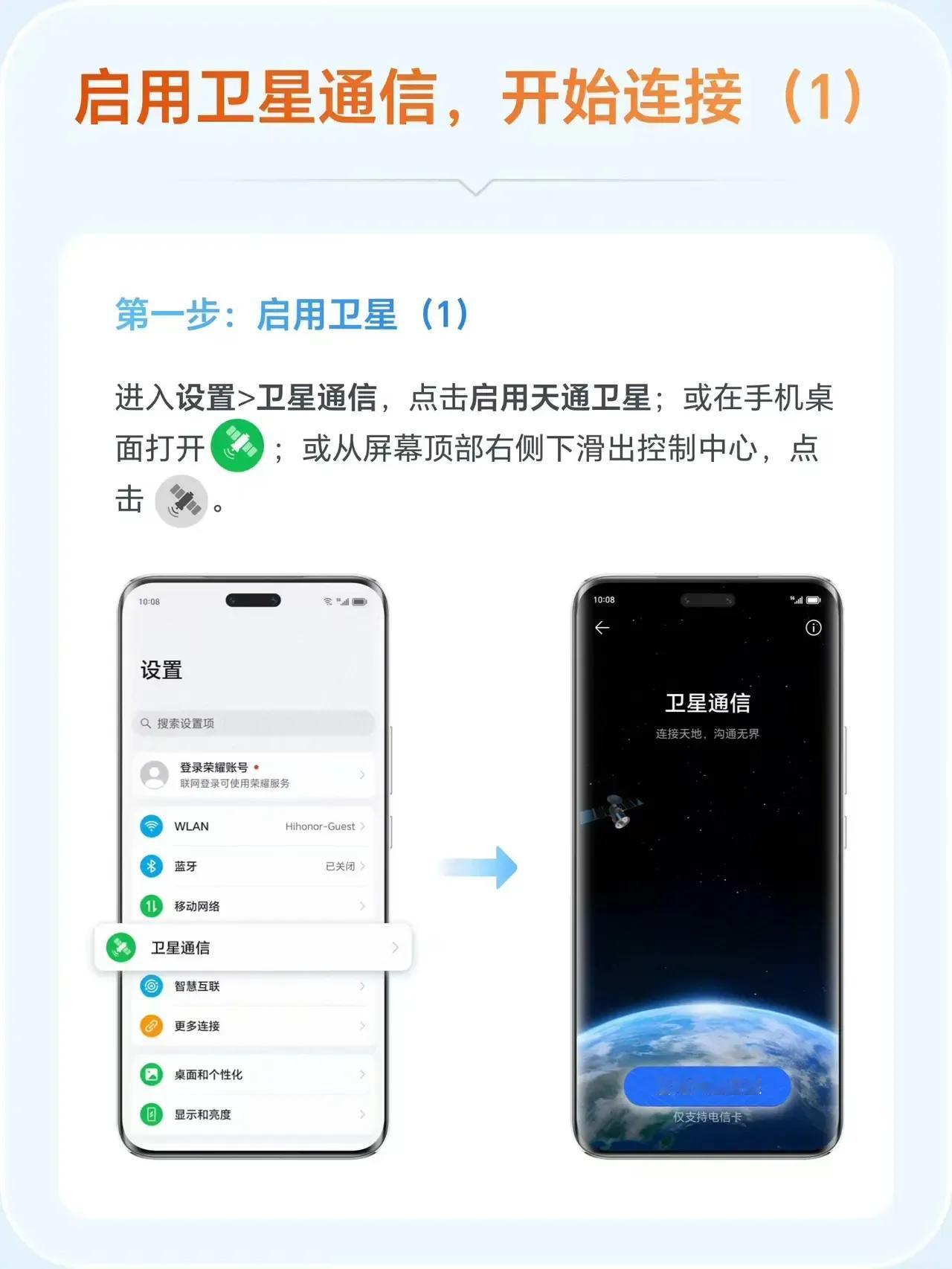 手机卫星通话对于大多数人不经常用到，但既然买有卫星通话功能的手机有必要了解开通步
