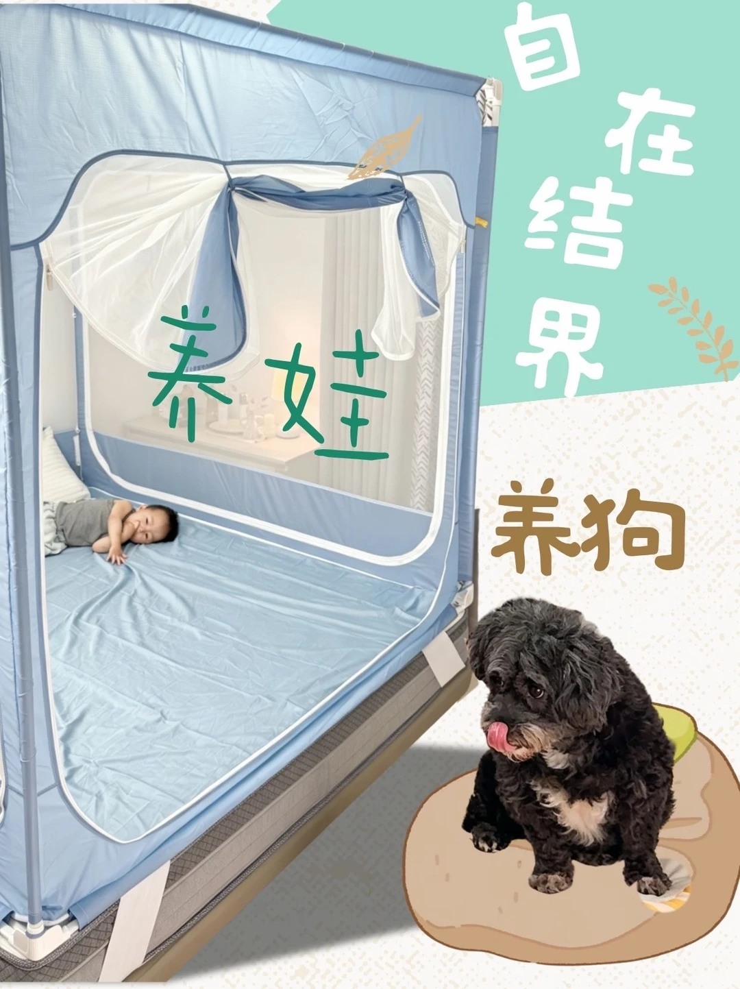 养宠又养娃｜这顶蚊帐真的解决我所有烦恼😌