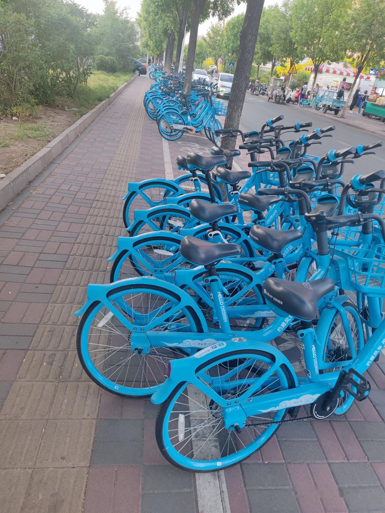 满眼都是蓝色！小黄车哪里去了？
天津海光寺、西昌路、吴家窑、靖江路等地铁站，出站