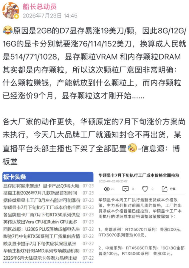 显卡涨价  英伟达显卡涨价，所有带独显的笔记本上又得迎来一轮涨价，核显轻薄本可能