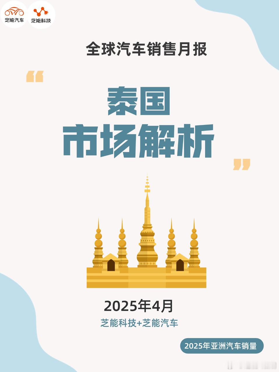 2025 年 4 月，泰国汽车市场呈现 “电动崛起、传统承压” 的分化态势。整体