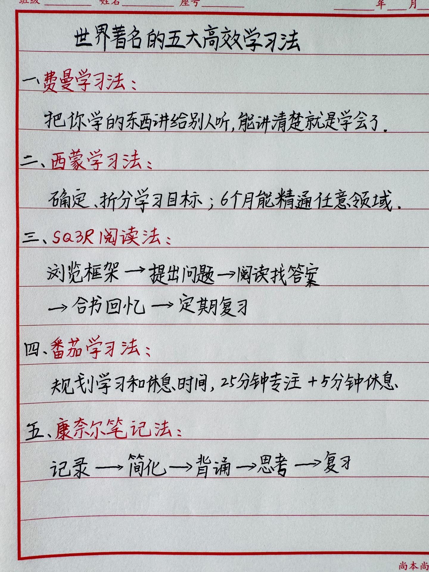 学习方法 高效学习方法育儿 每日分享 手写文字