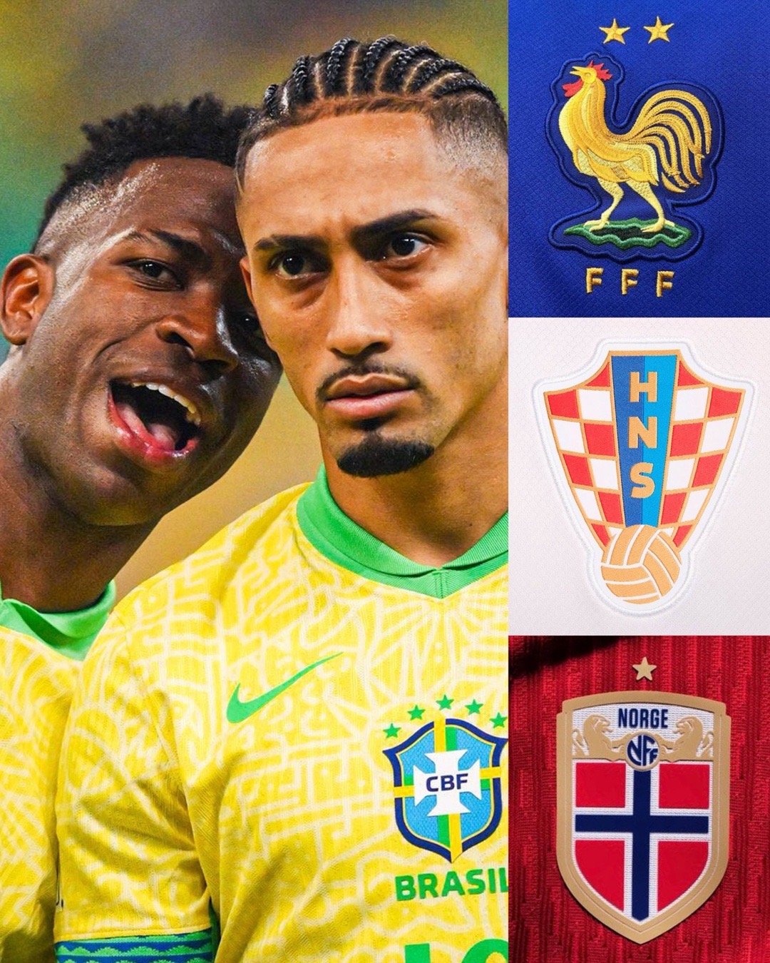 🤯🇧🇷 巴西队正在与以下对手洽谈2026年世界杯友谊赛事宜：🇫🇷 法国