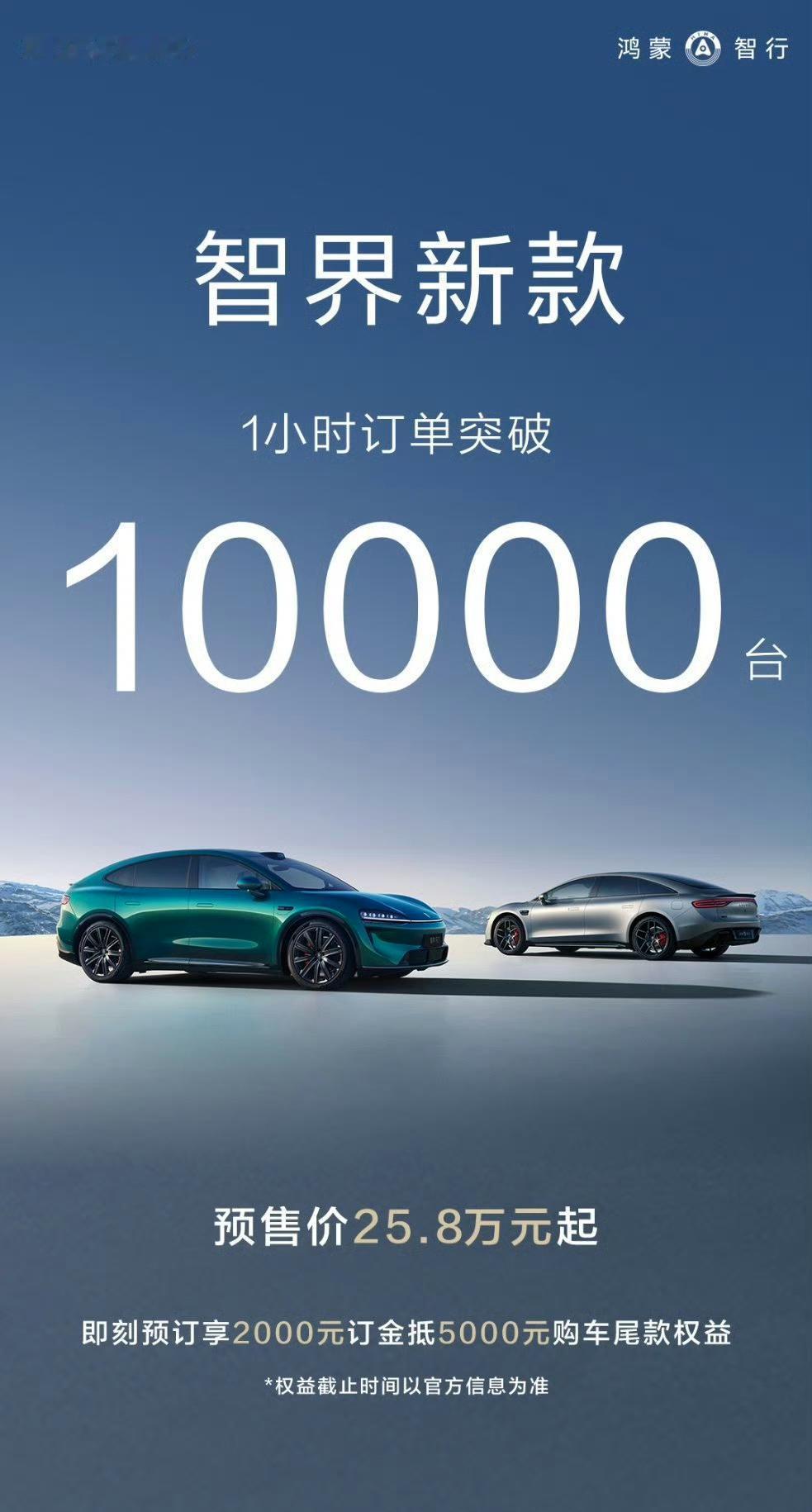 智界新款预售即火爆，1小时小订突破10000台！【来自懂车帝车友圈】