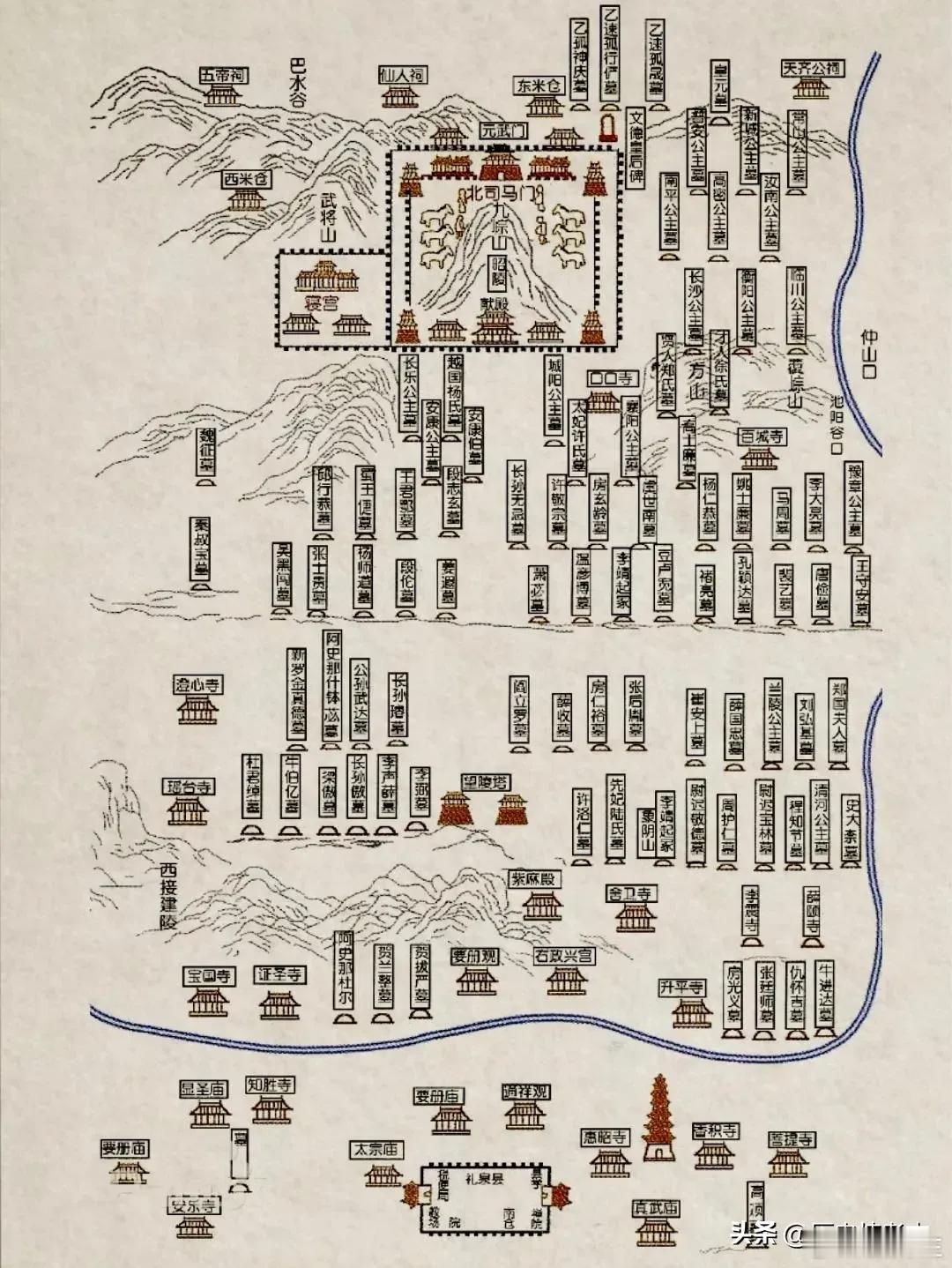 你知道吗？唐太宗昭陵是中国乃至世界最大的皇家陵寝，占地34万亩，226平方公里，