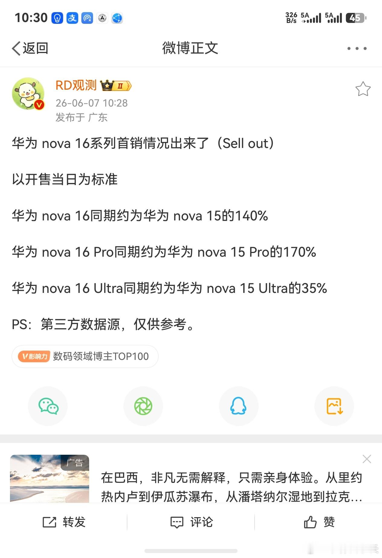 Nova16系列毫无意外，又大爆发了。