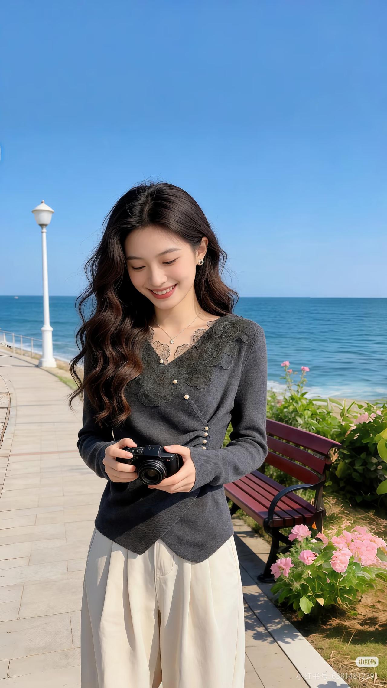 海风吹拂，笑语盈盈。