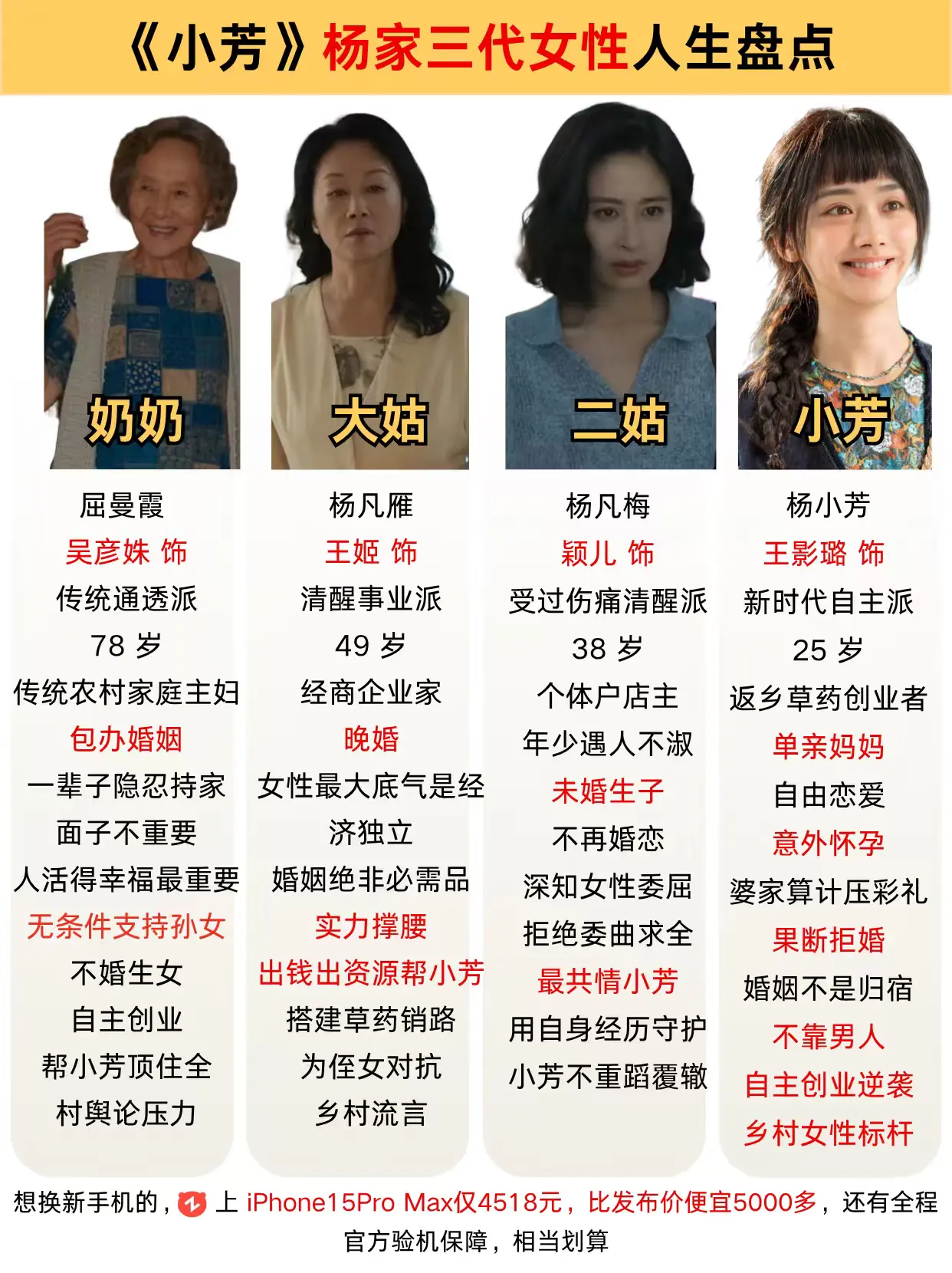 没有雌竞，三代女性就这么全力托举小芳。这样的家庭养大的孩子，怎么会不幸福呢
