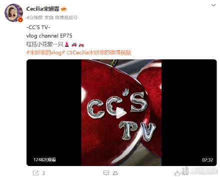 宋妍霏红毯小花絮一只  宋妍霏红毯小花絮vlog  最新微博动态：-CC’S T