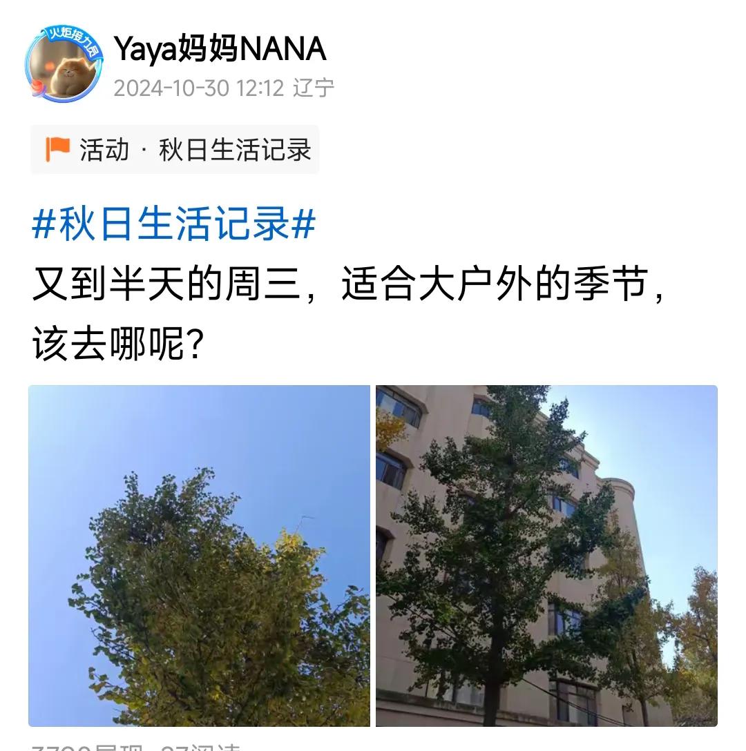 #秋日生活碎片打卡# #五年级# 
又到半天的周三，两天没接娃了，今天必须轮到我