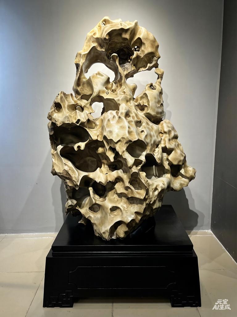 窍透虚空风作语，
洞涵星斗石生光。

广西来宾红水河北丹石[送自己一朵花]