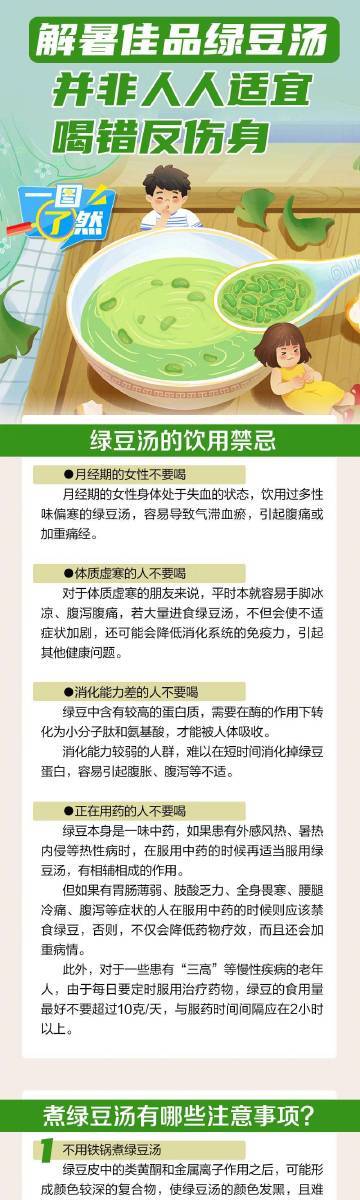【#解暑佳品绿豆汤并非人人适合喝#】#医生支招高温天吃什么更解暑#绿豆汤是夏季的