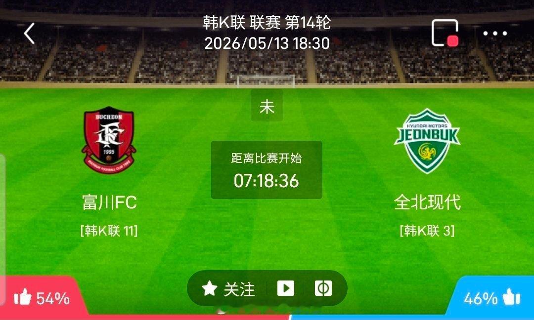 【足球】周三002韩K联方向：富川FCvs全北现代韩K联 富川FC VS 全北现