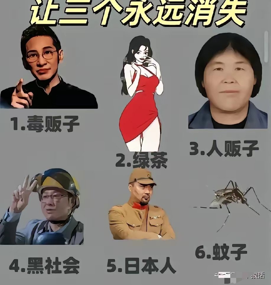如果给你一次机会，让你消失图中的三个，请问你最想选择哪几个？ 