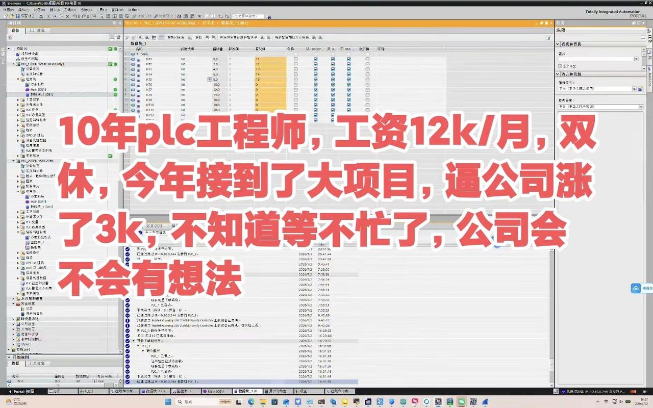 10年plc工程师，工资12k/月，双休。10年plc工程师，工资12k/月，双