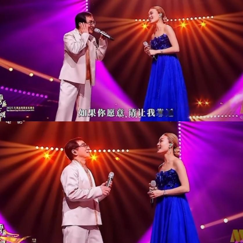 大湾区升明月最搞笑的一幕出现了
成龙大哥携手容祖儿激情演唱了两首歌

却在演唱第