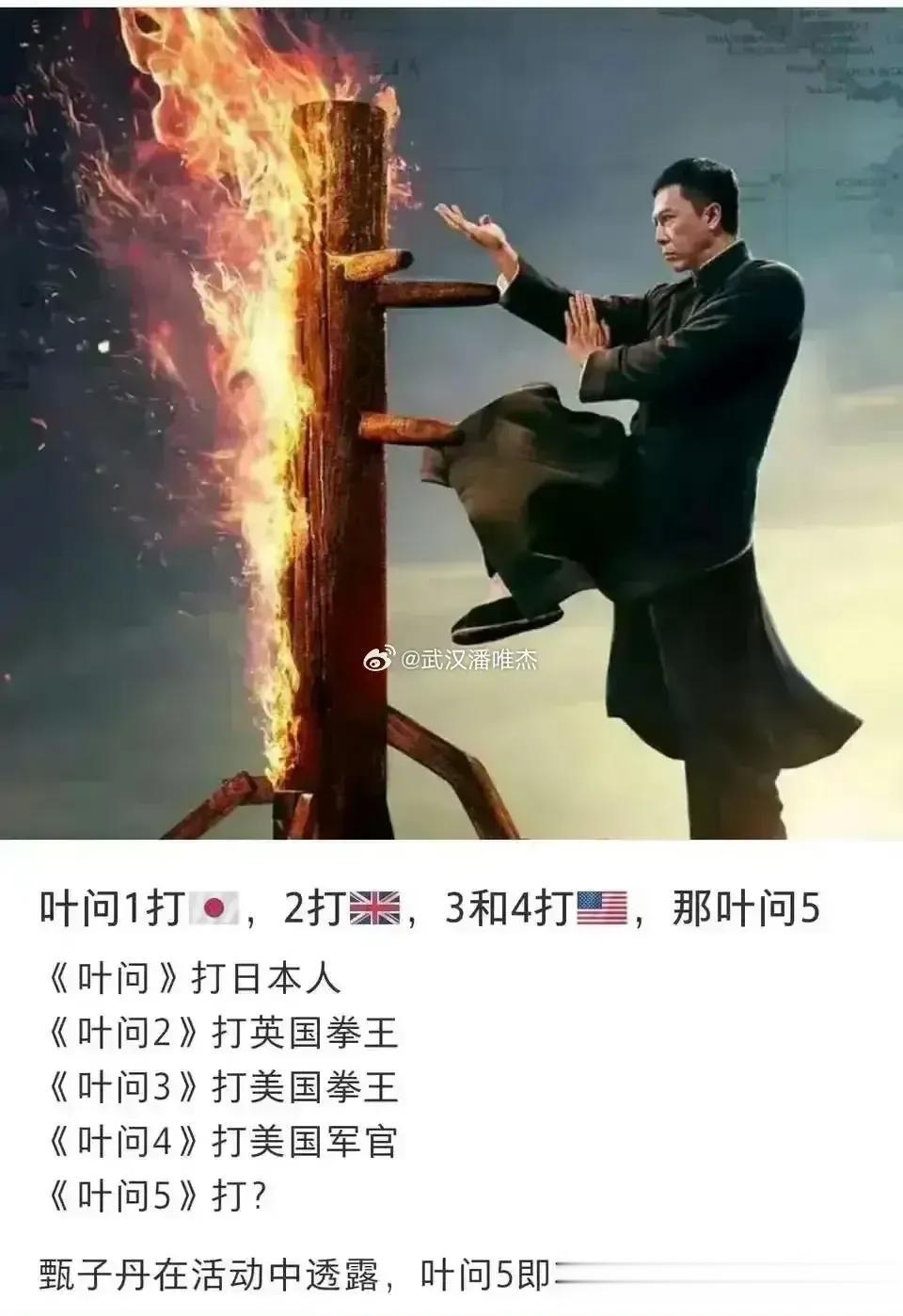 网友建议：第五集了，必须大战外星人了。。#电影叶问5首款海报#
