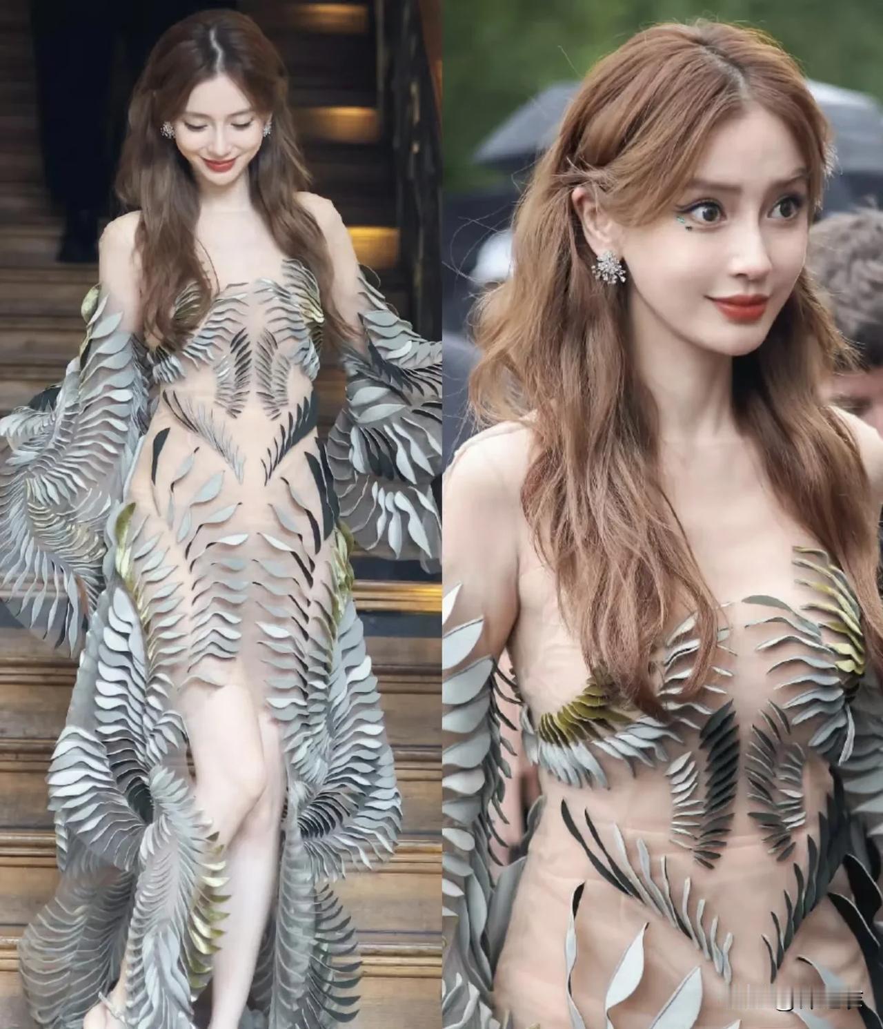 Baby很漂亮，衣服也很漂亮，但是两者结合在一起感觉不太适合。

因为模特是偏中