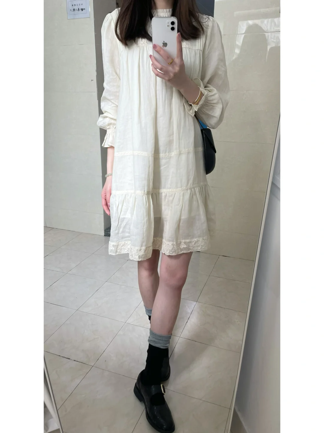 复古少女感/蕾丝打褶裙