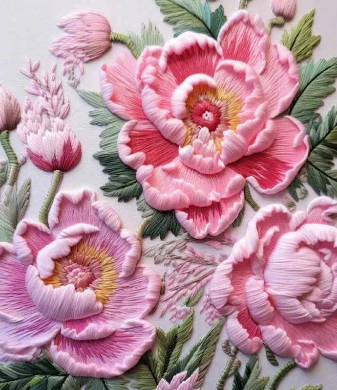 奶奶绣的牡丹花[心]这手艺绝了。 ​ ​​​