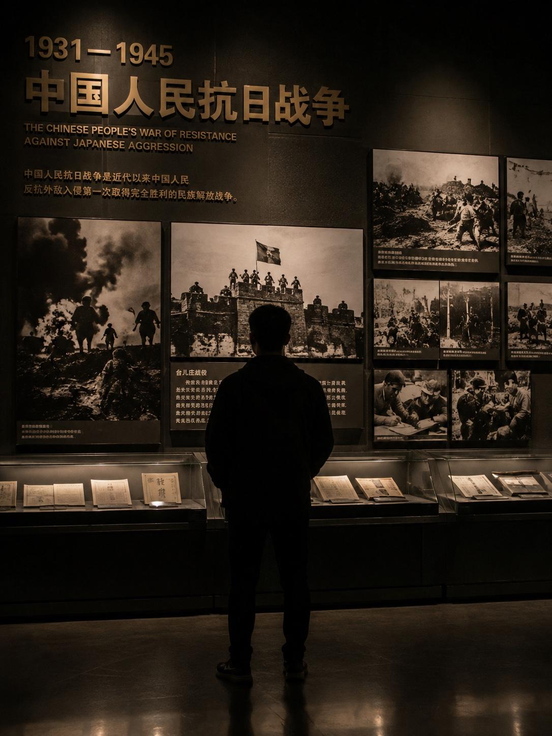 8月15日，日本投降81周年。
我去了趟纪念馆。

展厅里很安静，黑白照片上一张