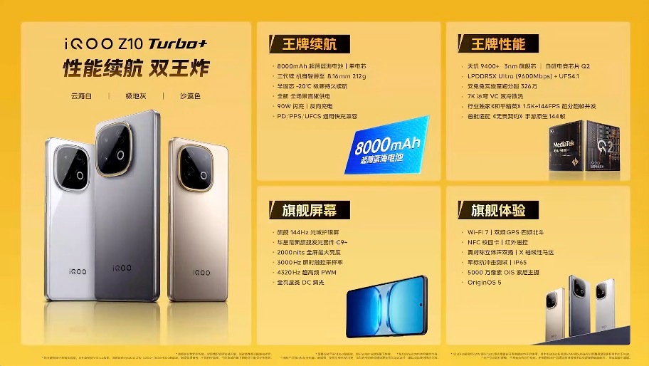 iQOO Z10 Turbo+正式发布，首销国补优惠完只要1869.15起，这可