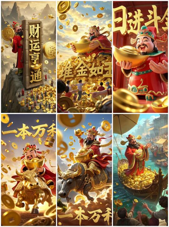 初五迎财神：壁纸送大家。