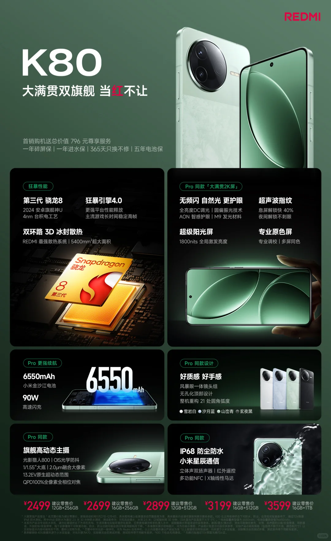 Redmi K80这价格真的好香！2499元起步！