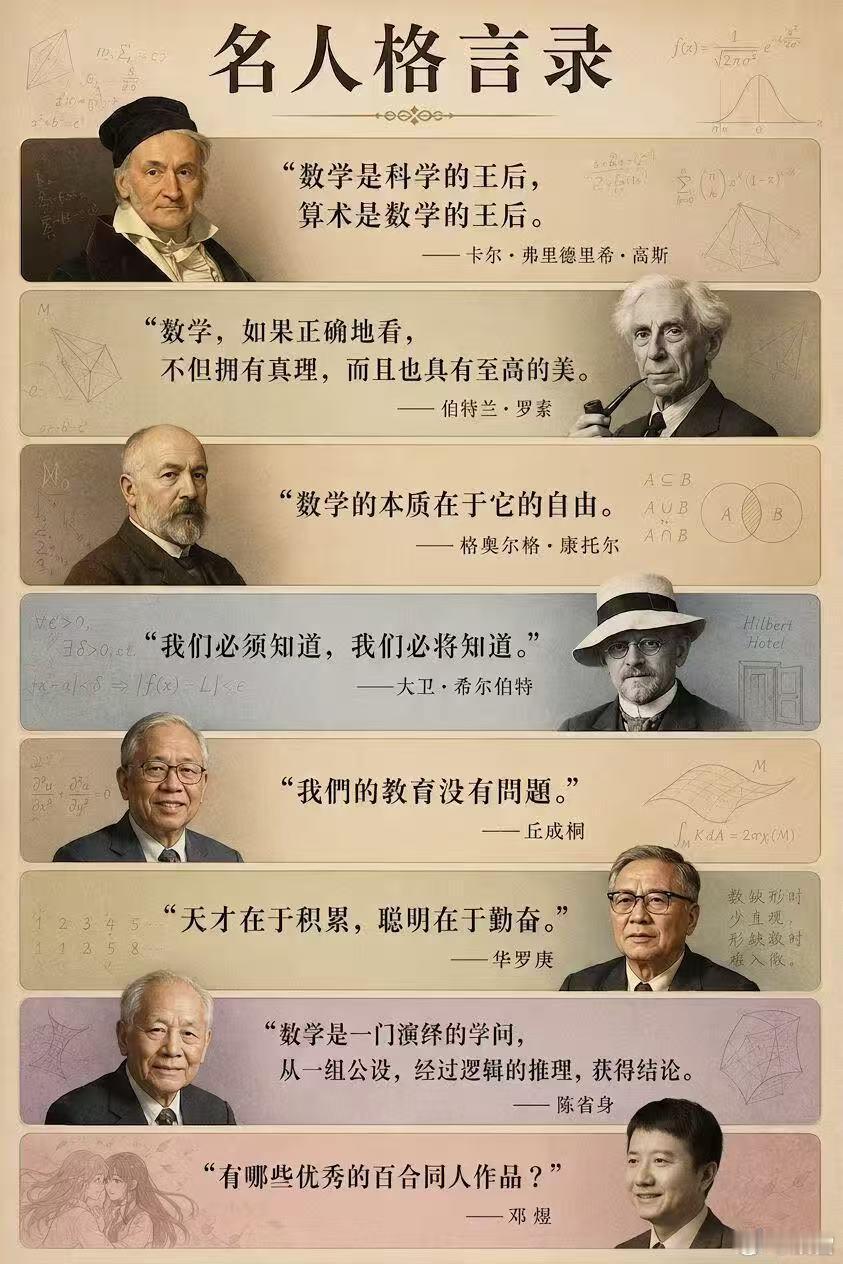 数学家名人格言录最新：邓煜：有哪些优秀的百合同人作品 