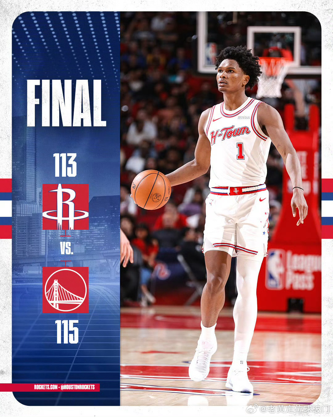 火箭你真菜，勇士这里都没有主力，格林带队你都赢不了还要加时。不过我们的作业是大分