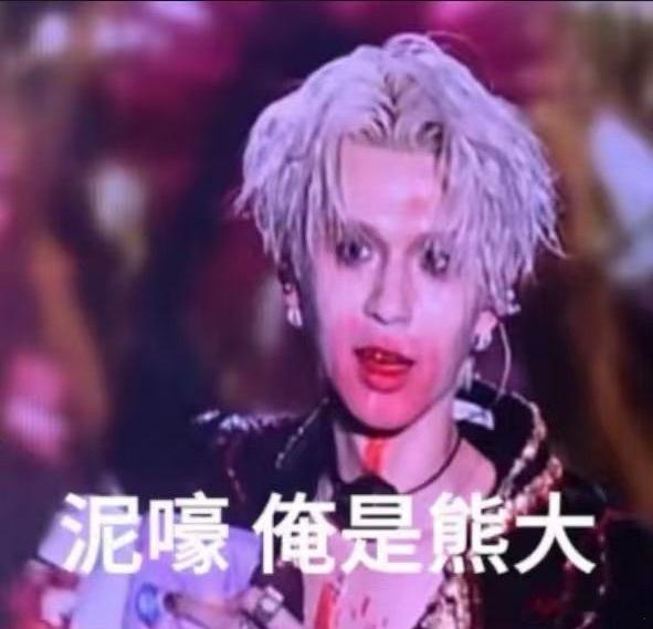 何浩楠不帅了 那嘴巴红得像刚吃了啥，帅气全没。原是何浩楠在演唱会上喝血浆手滑了。