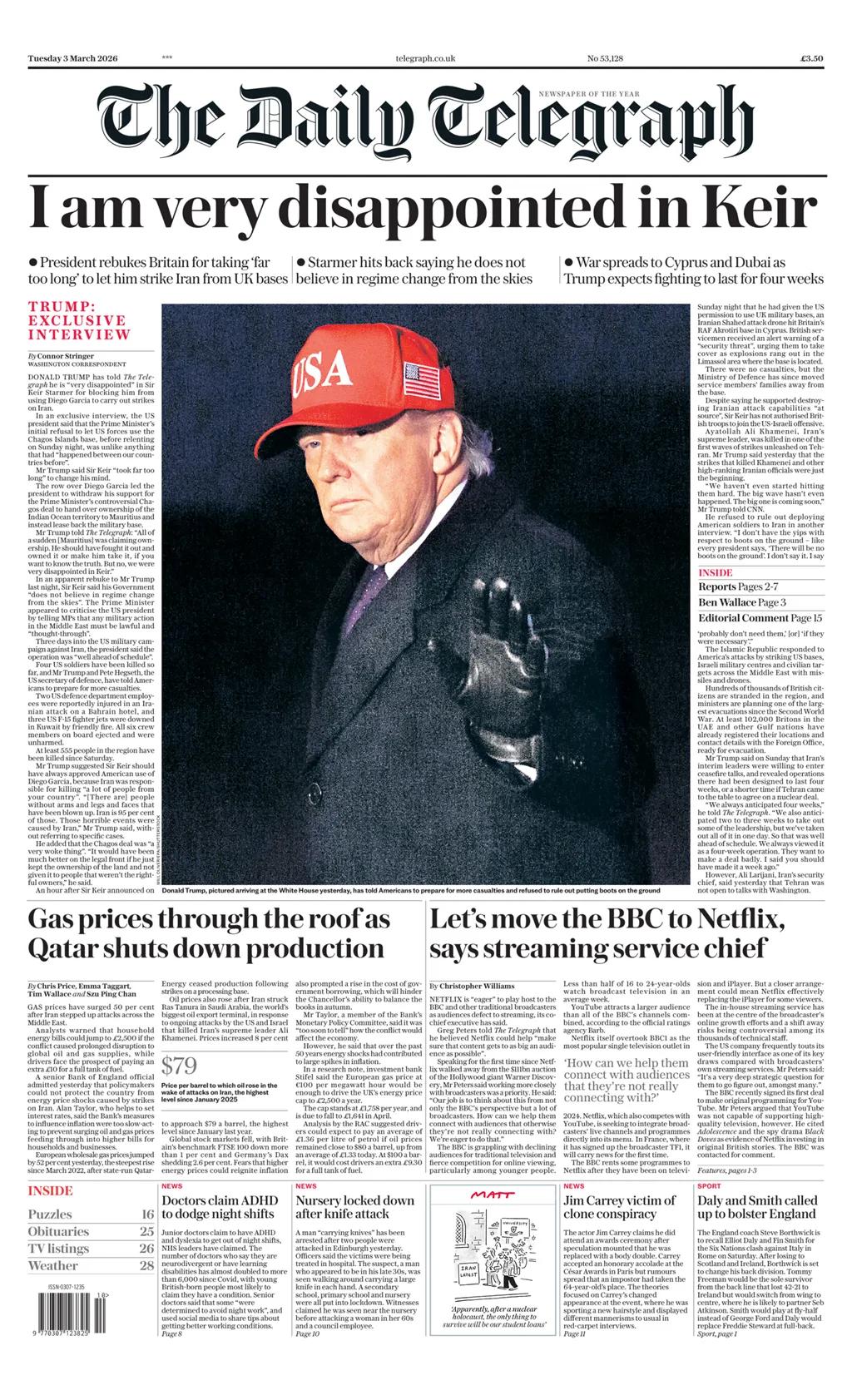 在接受《每日电讯报》采访时，唐纳德·特朗普表示，他对英国政府最初拒绝他使用迪戈加