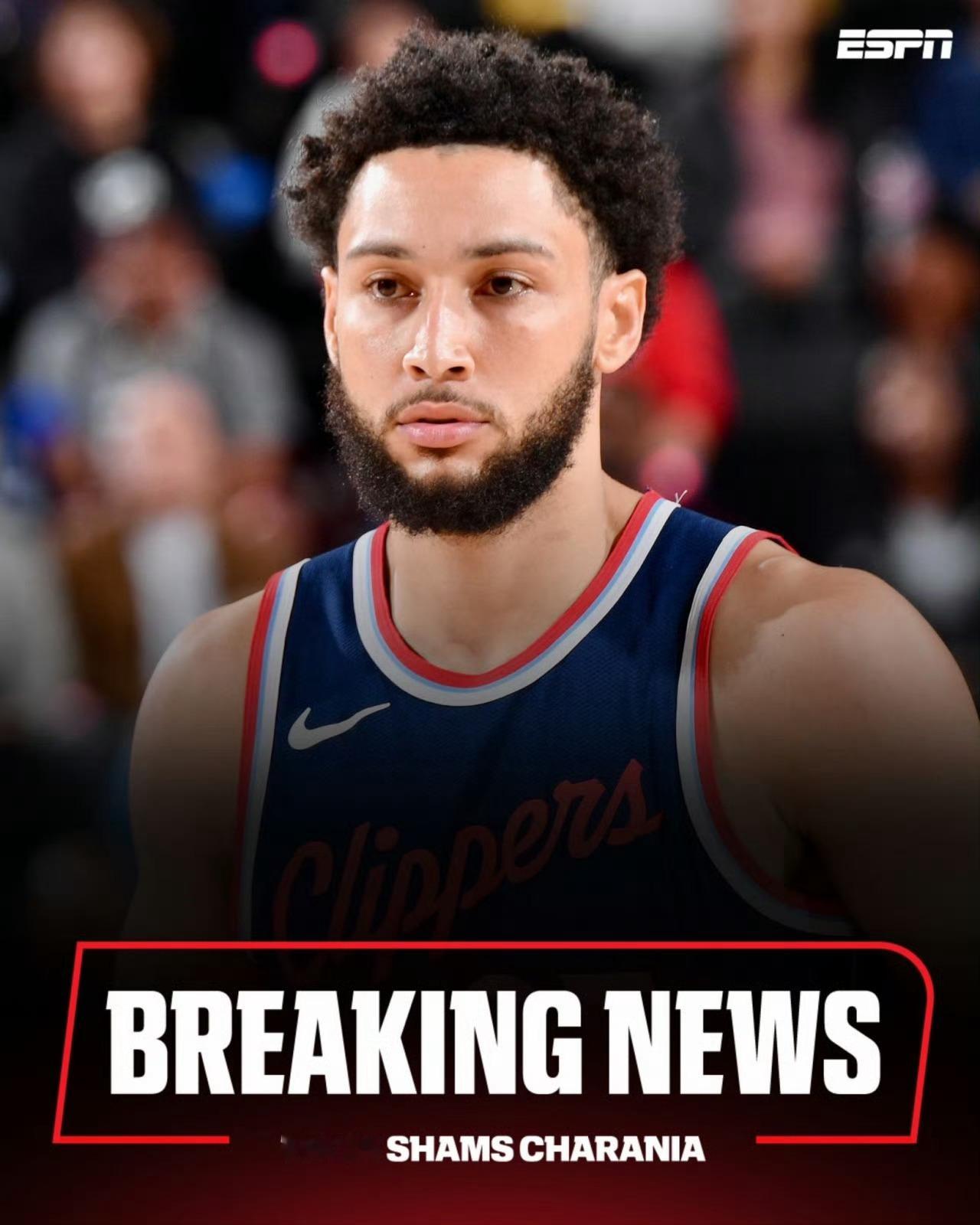 时隔一年多重返NBA！Shams：本西蒙斯以一年350万美元的合同加盟国王。 家