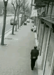 真的太悬了，短短几秒，一条小生命就被稳稳托住了。
 
        大爷只是寻