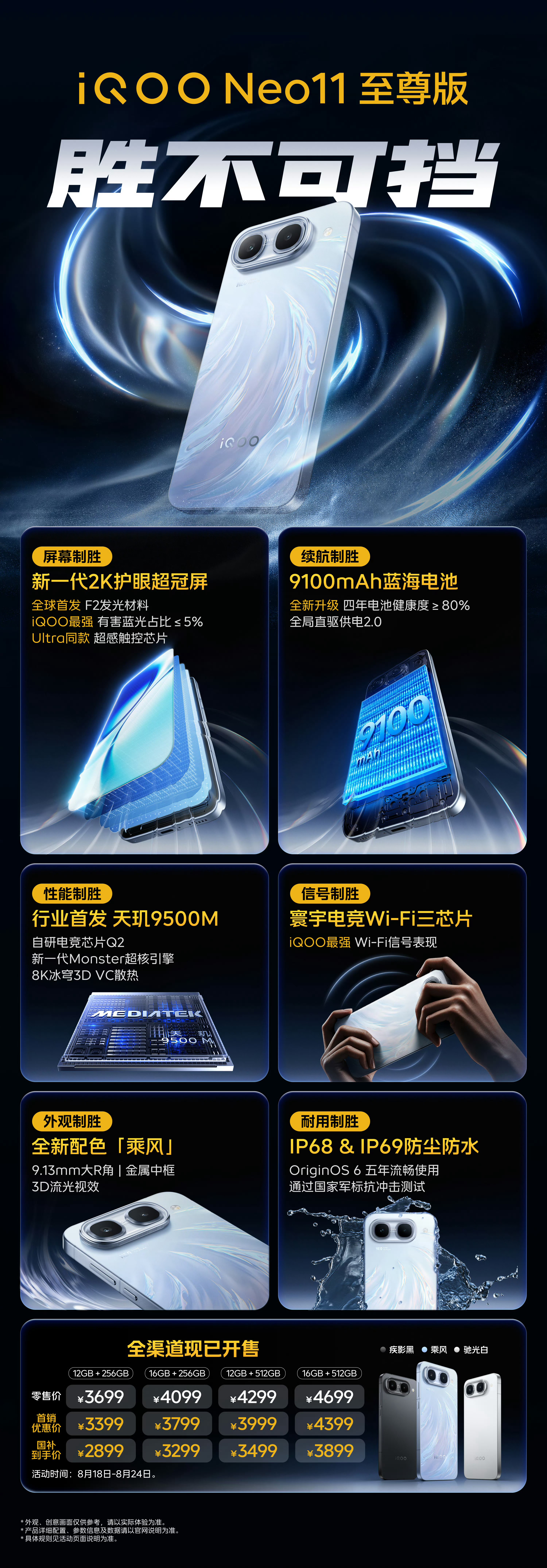 昨晚 iQOO Neo 11 至尊版和 Z11S 正式发布了，分别搭载天玑950