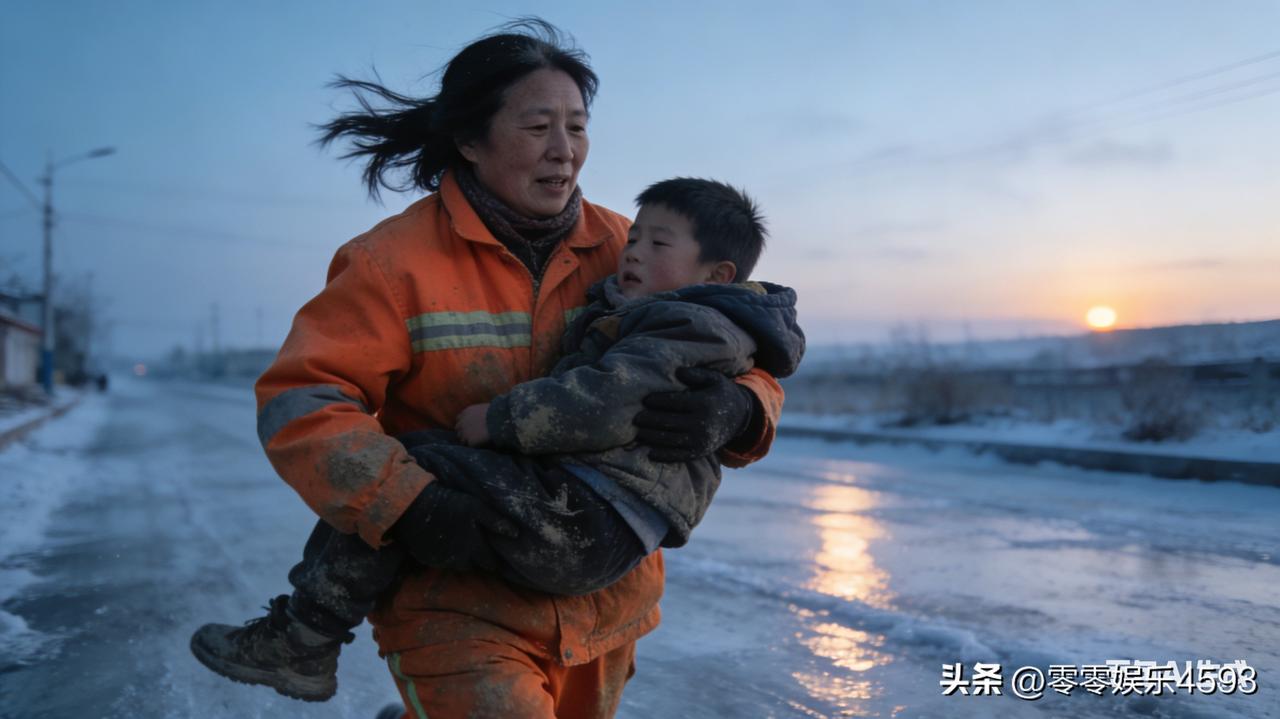清晨五点半，朝阳还没探出头，环卫工张大姐正挥动扫帚清扫结冰的路面。突然，一阵撕心