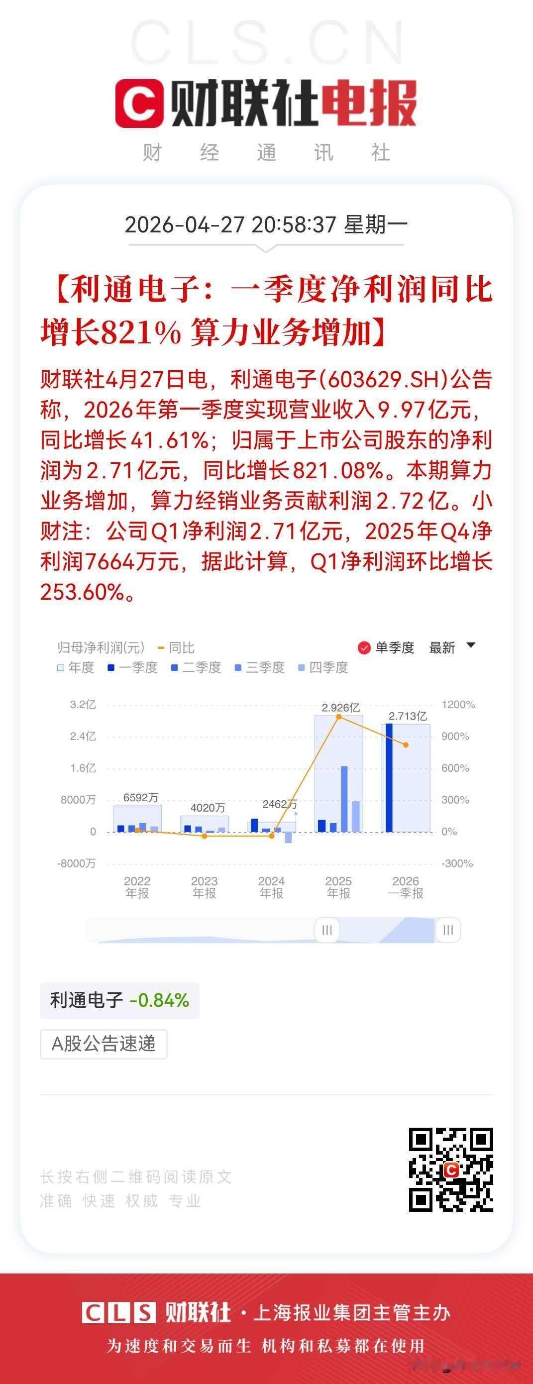 100股民彻夜狂欢！这8家龙头一季报业绩超预期，周二是大涨还是大跌？

年报与一