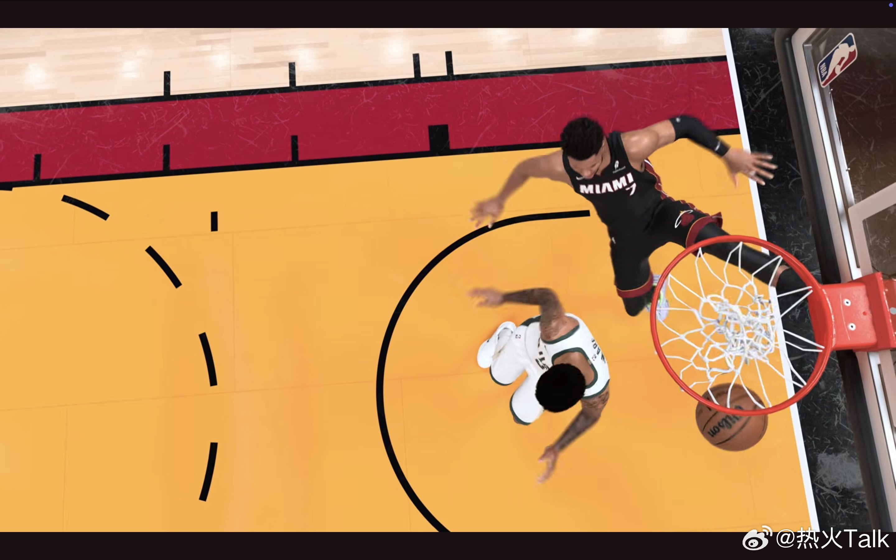 NBA2K27中字母哥和阿德巴约的庆祝画面，字母哥隔扣韦尔nba交易