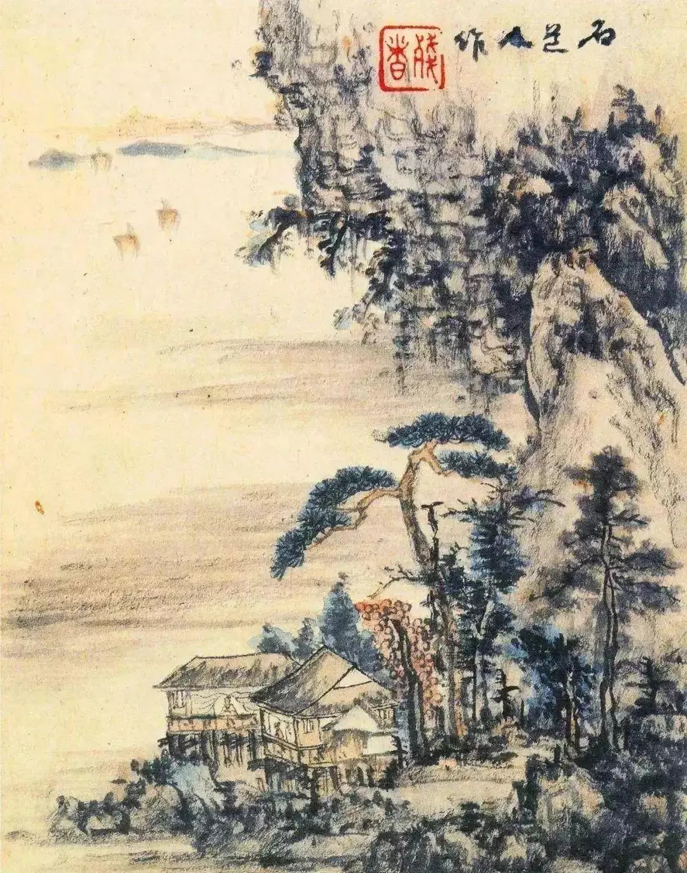 石谿（1612~？）明末清初画家，清初四僧之一。俗姓刘，武陵人，居南京。幼年丧母