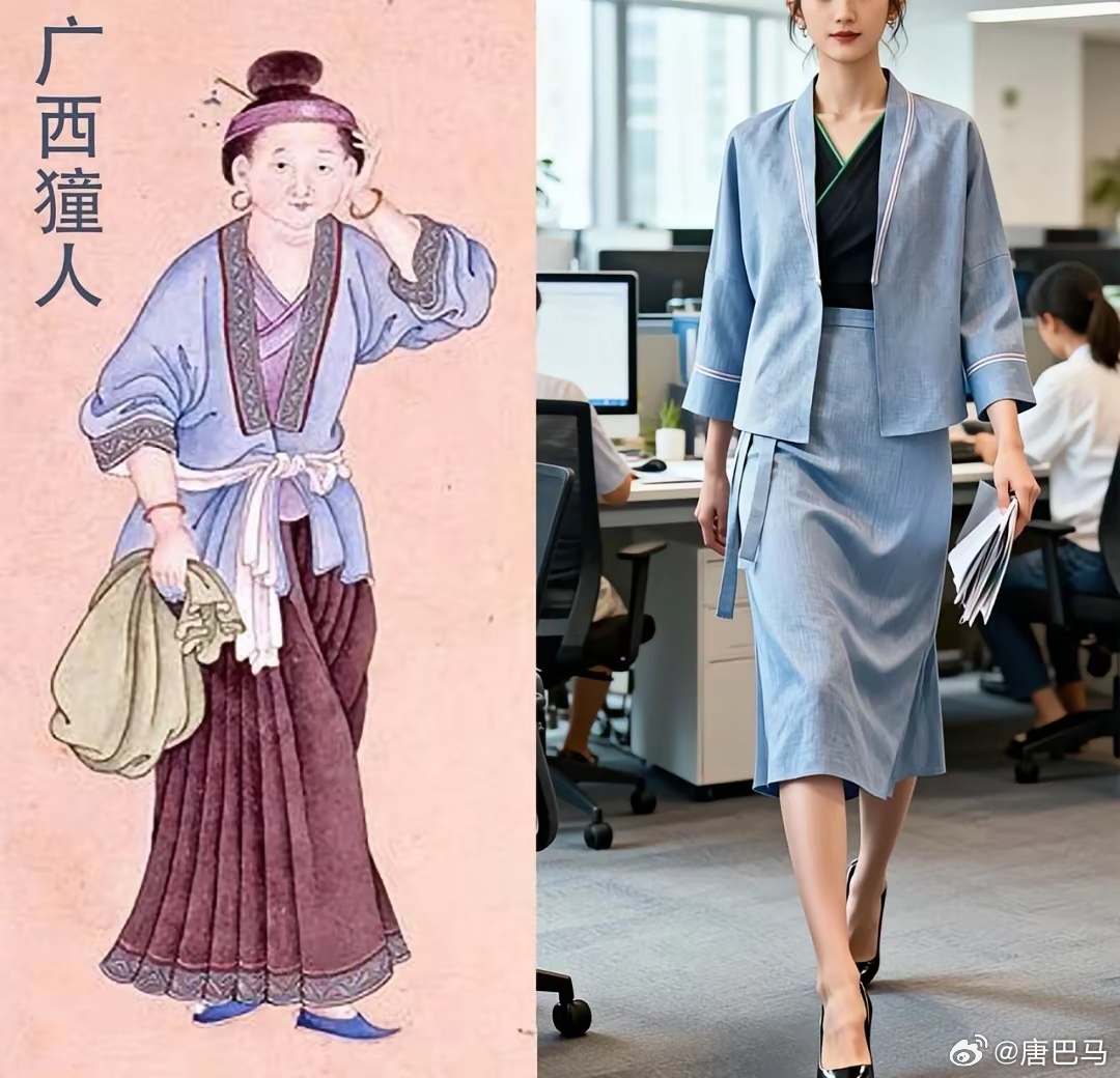 250年前的壮族服饰变成现代的样子两百多年前的广西獞人，也就是现在的壮族，原图现