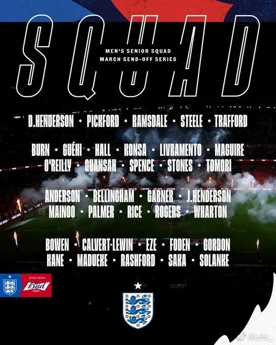 英格兰大名单：马奎尔、梅努回归，凯恩、贝林领衔，阿诺德落选03月20日讯 英格兰