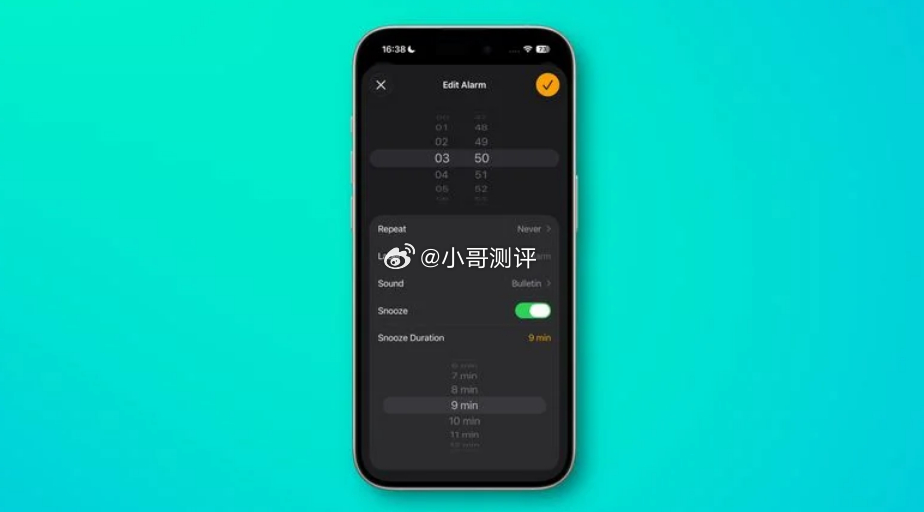 iPhone 闹钟终于可以自定义稍后提醒时间，苹果 iOS 26 支持 1 到 