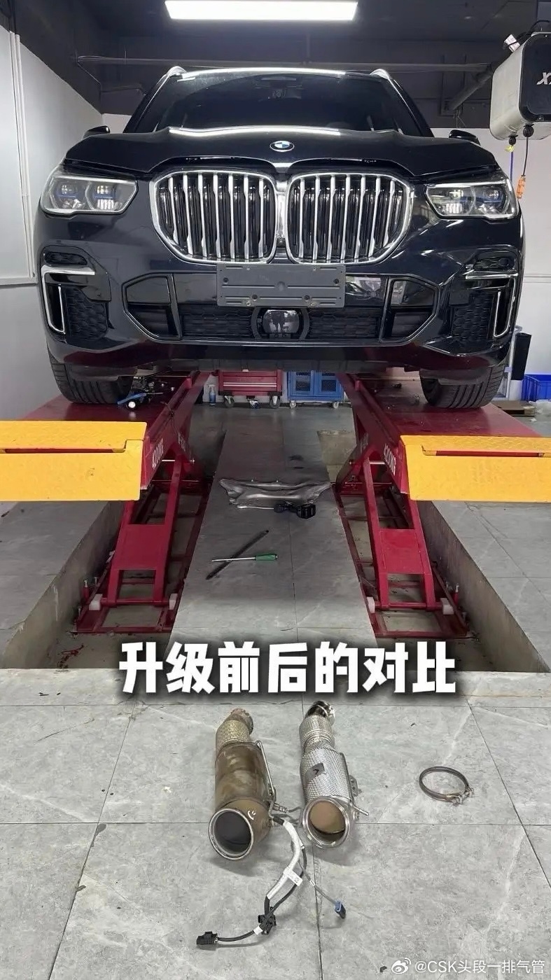 🚗从绅士到武士的蜕变。G05宝马X5升级X5M黑武士前后包围套件，换上CSK超