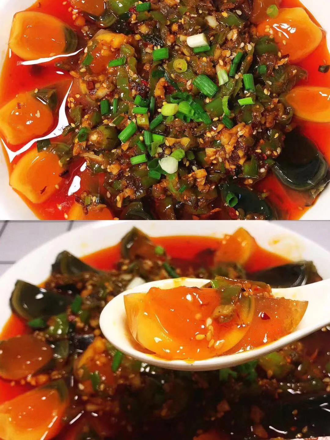 流口水了！青椒皮蛋这样做，超级下饭！