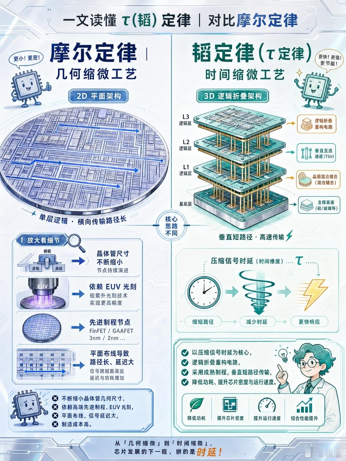 华为韬定律把行业逼到十字路口以前的几何缩微，就是把晶体管越做越小，依赖EUV光刻