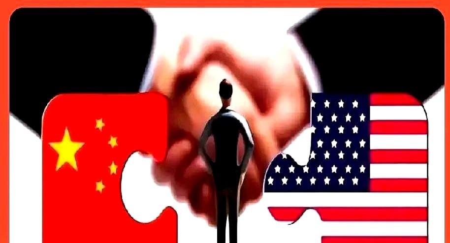 中美代表正在瑞士日内瓦的一座别墅里讨价还价，德、日等国则在“门外”焦急等候。
这