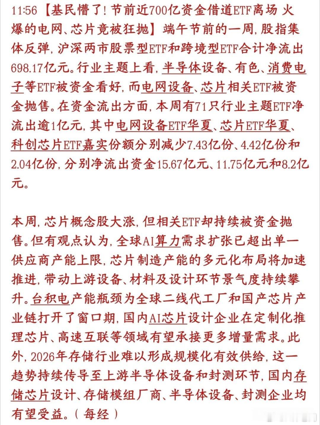 资金不会说谎，芯片正在被大规模抛售，散户要注意了端午前最后一周，大盘虽然在反弹，